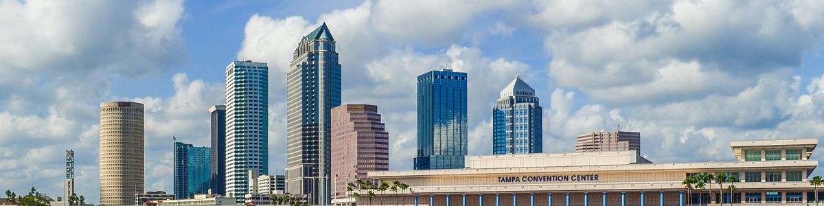 The Tampa Bay city skyline during the day.